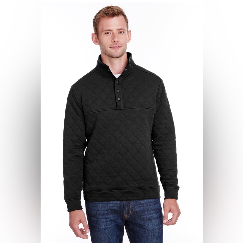 Mens Quilted 1/4 Snap Down Sweatshirt - Black, size Large - NWT